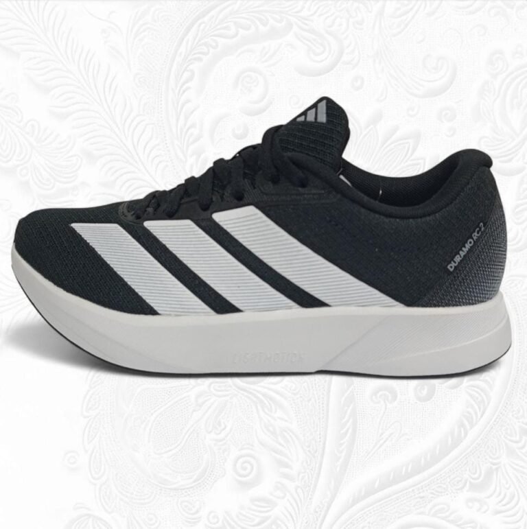 Tenis Adidas Running Duramo RC 2 Unisex Negro con Franjas Blancas