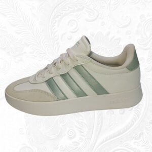 Tenis Adidas Barreda Blancos con Franjas Verdes para Mujer