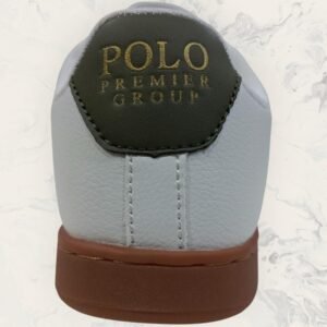 Tenis Polo Casual Blancos con Franjas Verdes para Hombre