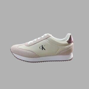 Tenis Original Calvin Klein Runner Lace Up MG Nylon Mix Beige para Mujer