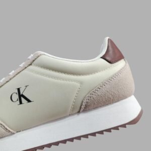 Tenis Original Calvin Klein Runner Lace Up MG Nylon Mix Beige para Mujer