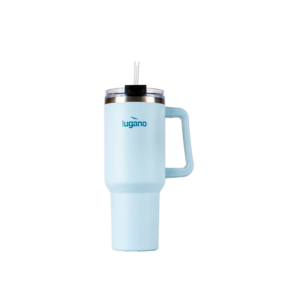 Vaso Térmico con Pitillo Lugano Blizzard 1200 ml (40 oz) - Azul Cielo | 12h Frío | 8h Caliente