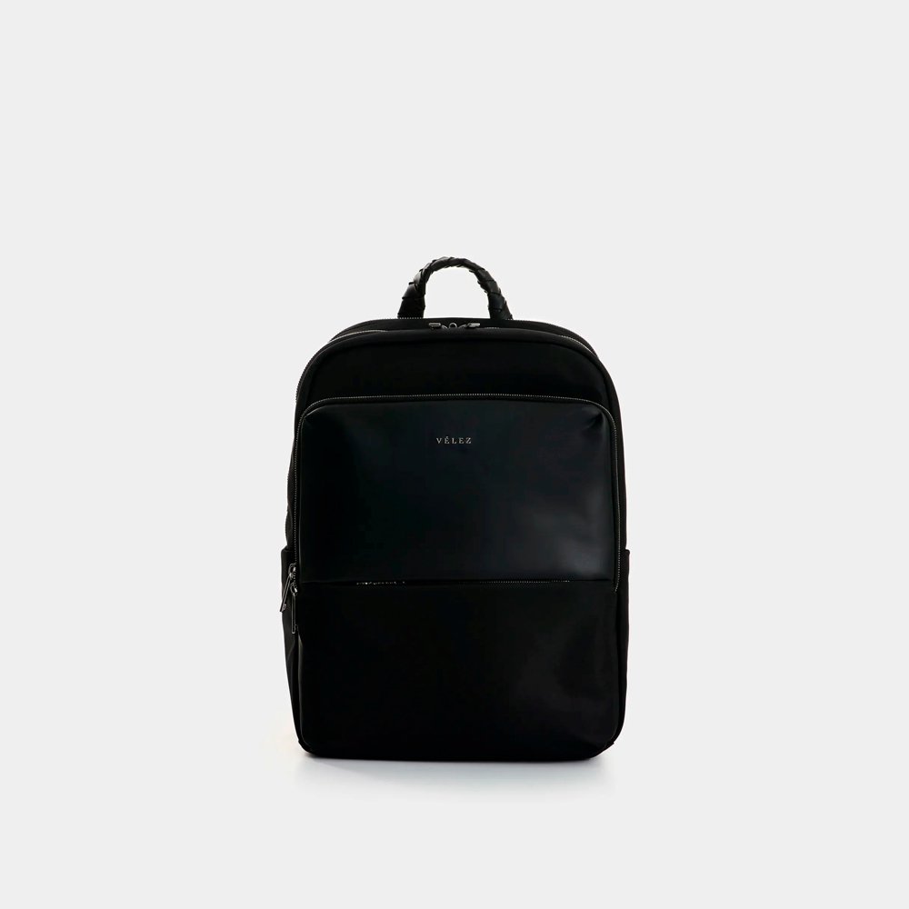 Morral Vélez Marfilo de Nylon y Cuero para Mujer - Negro