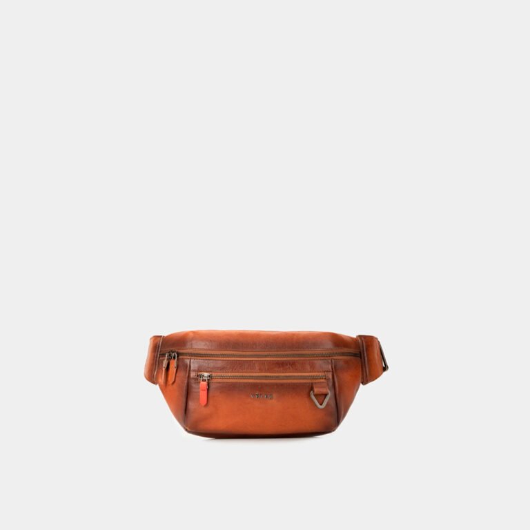 Riñonera tivoli de cuero para hombre reata en nylon Miel