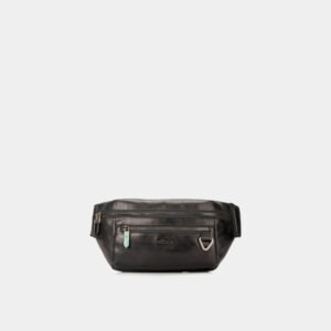 Riñonera Vélez Tivoli de Cuero para Hombre - Negro | Reata de Nylon Urbana