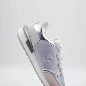 Tenis Beverly Hills Polo Club HIGH-SLV para Mujer - Plateado Metalizado | Estilo Moderno y Urbano