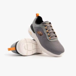 Tenis Skechers para Hombre - Gris/Amarillo (CCYL) | Transpirables y Ultra Ligeros