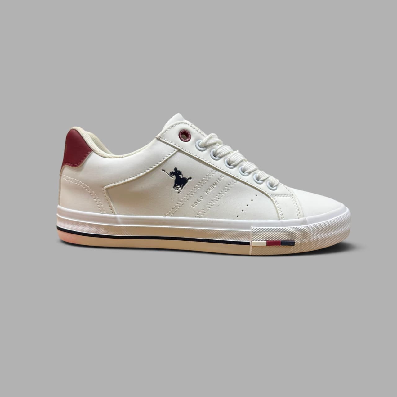 Tenis Polo Premier Group | Hombre | Blanco Rojo WR